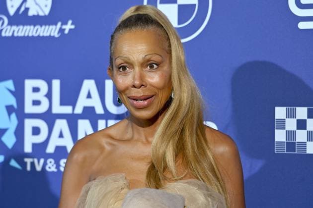 Angela ERMAKOVA, single image,cropped single image,portrait,portrait red carpet,blue panther Ð TV and Streaming Award 2023 on 25 10 2023 at BMW World Munich