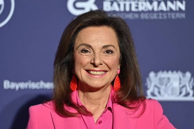 Uschi Daemmrich von Luttitz presenter , single image,cropped single image,portrait,portrait red carpet,blue panther Ð TV and Streaming Award 2023 on 25 10 2023 at BMW World Munich