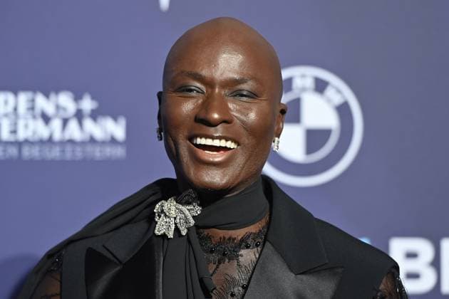 Model Papis Loveday, single image,cropped single image,portrait,portrait red carpet,blue panther Ð TV and streaming award 2023 on 25 10 2023 at BMW Welt Muenchen