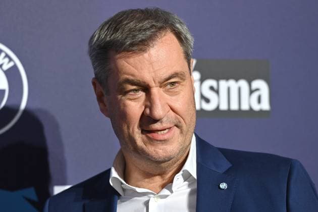 Markus SOEDER Prime Minister of Bavaria and CSU Chairman , single image,cropped single image,portrait,portrait red carpet,blue panther Ð TV and Streaming Award 2023 on 25 10 2023 at BMW World Munich