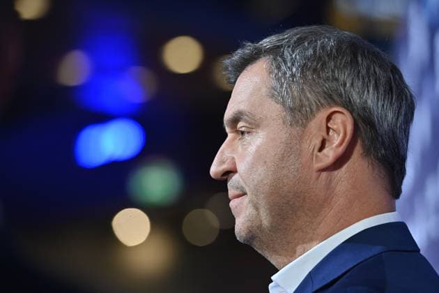 Markus SOEDER Ministerpraesident Bayern und CSU Vorsitzender , in profile,sideways,single image,cropped single image,portrait,portrait red carpet,blue panther Ð TV und Streaming Award 2023 on 25 10 2023 in BMW Welt Muenchen