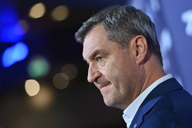 Markus SOEDER Prime Minister of Bavaria and CSU Chairman , skeptical,tense single image,cropped single subject,portrait,portrait red carpet,blue panther Ð TV and Streaming Award 2023 on 25 10 2023 at BMW World Munich