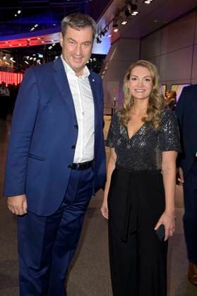 Markus Söder and Judith Gerlach at the presentation of the Blue Panther TV Streaming Award 2023 at BMW Welt Munich, 25 10 2023 Foto:xF.xKernx xFuturexImagex panther_7457