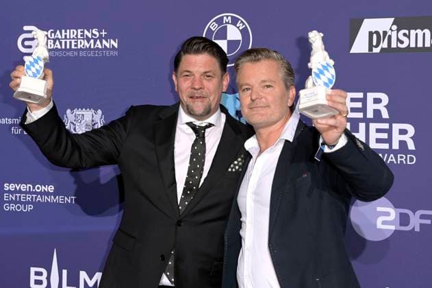Tim Mälzer and Andre Dietz at the presentation of the Blue Panther TV Streaming Award 2023 at BMW Welt Munich, 25 10 2023 Foto:xF.xKernx xFuturexImagex panther_7751