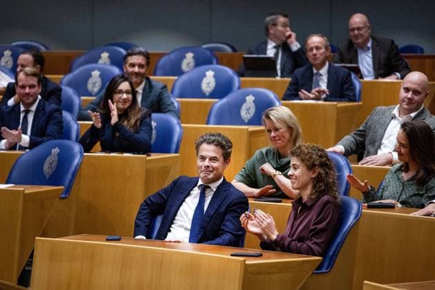 THE HAGUE - The House of Representatives says goodbye to Jeroen van Wijngaarden. Van Wijngaarden, who was a Member of Parliament for the VVD for a total of seven years, was appointed Knight in the Order of Orange-Nassau upon his retirement. ANP RAMON VAN FLYMEN netherlands out - belgium out  Copyright: xx x482172899x originalFilename: 482172899.jpg