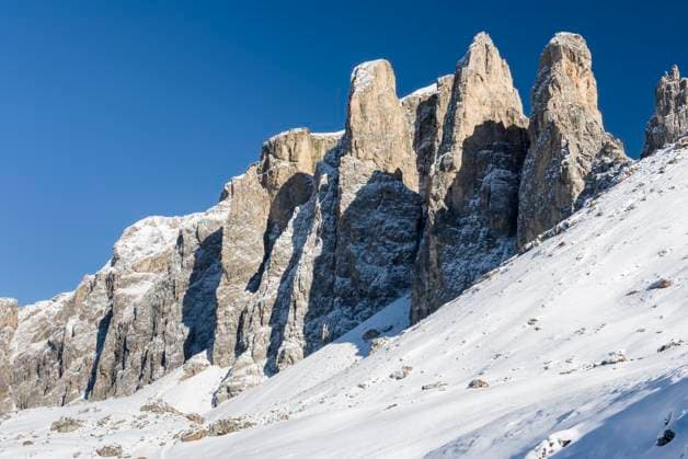 Sella Towers - Torri del Sella in the Sella mountain range in South Tyrol - Alto Sella Towers - Torri del Sella in the Sella mountain range in South Tyrol - Alto Adige. The Dolomites are listed as UNESCO World heritage. europe, central europe, italy, october, Credit:MARTIN ZWICK Avalon Italy, Groedner Valley  Copyright: xMARTINxZWICKx xAvalonx 0504334020