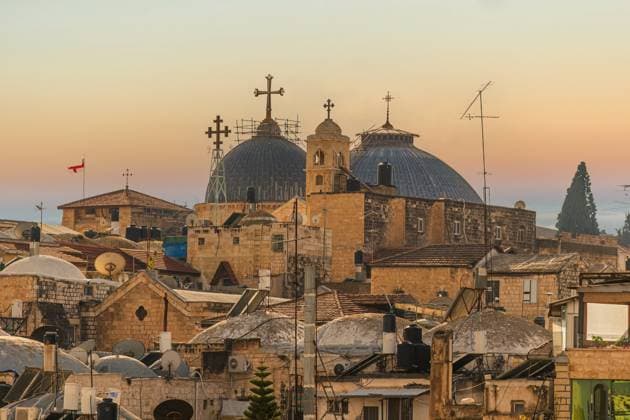 Church of the Holy Sepulchre in Jerusalem Christian Church of the Holy Sepulchre at dawn Jerusalem Israel *** Grabeskirche in Jerusalem Christliche Grabeskirche in der Morgendämmerung Jerusalem Israel Copyright: xx