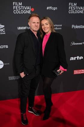 Kasem HOXHA, actor, with life companion Klejda SHANI, red carpet, red carpet show, arrival, arrival, Film Festival Cologne awards in Cologne, 26 10 2022