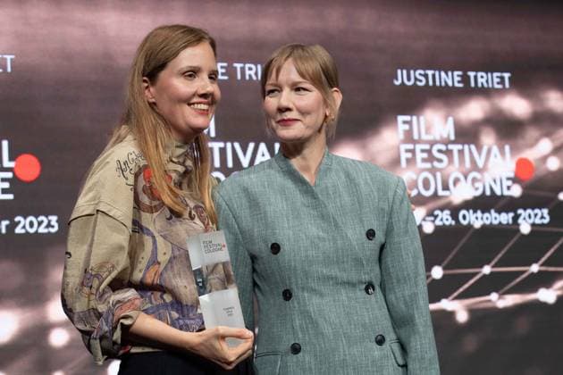 f l director Justine TRIET, actress Sandra HUELLER, Hüller, director Justine TRIET receives the Film Award Cologne, Film Festival Cologne awards in Cologne, 26 10 2022