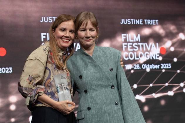 f l director Justine TRIET, actress Sandra HUELLER, Hüller, director Justine TRIET receives the Film Award Cologne, Film Festival Cologne awards in Cologne, 26 10 2022