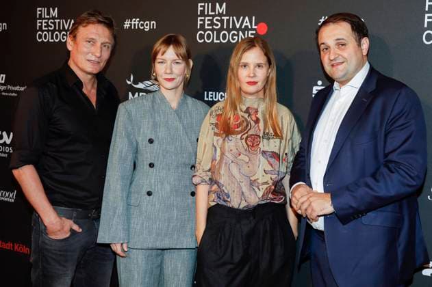Oliver Masucci, Sandra Hüller, Justine Triet and Nathanael Liminski at the Cologne Awards ceremony at the 33 Film Festival Cologne 2023 at E Werk Cologne, 26 10 2023 Foto:xR.xSchmiegeltx xFuturexImagex cologne_awards_3101
