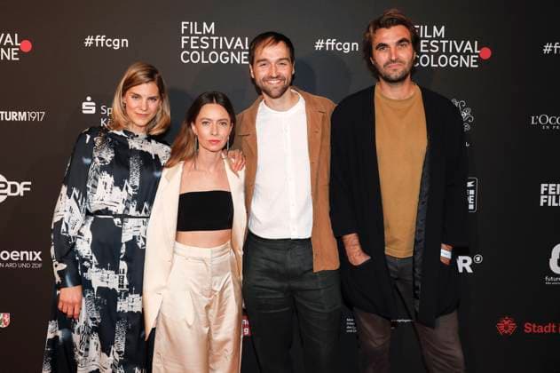 Bettine Langehein, Bianca Hauda, guest and Marco Wolter at the Cologne Awards ceremony at the 33 Film Festival Cologne 2023 at E Werk Cologne, 26 10 2023. Foto:xR.xSchmiegeltx xFuturexImagex cologne_awards_3128