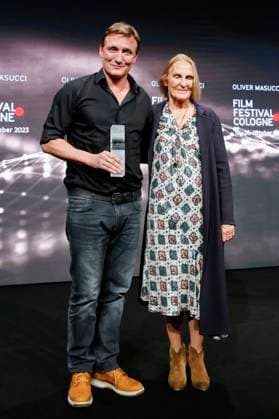 Oliver Masucci and Gabriela Sperl at the presentation of the Cologne Awards at the 33 Film Festival Cologne 2023 at E Werk Cologne, 26 10 2023 Foto:xR.xSchmiegeltx xFuturexImagex cologne_awards_3216