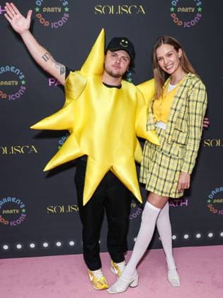 Darren Dzienciol Pop Icons Halloween Party - LA American singer Alexander DeLeon (Bohnes) and wife Danish model Josephine Skriver arrive at Darren Dzienciol s Pop Icons Halloween Party 2023 Presented By Solisca Tequila and PATH Water held at a Private Residence on October 27, 2023 in Beverly Hills, Los Angeles, CA, USA. Photo by Xavier Collin Image Press Agency ABACAPRESS.COM Los Angeles CA United States  Copyright: xCollinxXavier ImagexPressxAgencyxABACAx 873656_001 CollinxXavier ImagexPressxAgencyxABACAx 873656_001