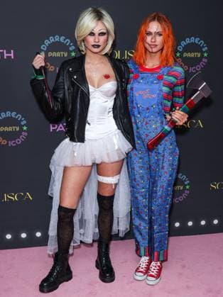 Darren Dzienciol Pop Icons Halloween Party - LA Josie Canseco and Scarlett Rose Leithold arrive at Darren Dzienciol s Pop Icons Halloween Party 2023 Presented By Solisca Tequila and PATH Water held at a Private Residence on October 27, 2023 in Beverly Hills, Los Angeles, CA, USA. Photo by Xavier Collin Image Press Agency ABACAPRESS.COM Los Angeles CA United States  Copyright: xCollinxXavier ImagexPressxAgencyxABACAx 873656_122 CollinxXavier ImagexPressxAgencyxABACAx 873656_122