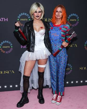 Darren Dzienciol Pop Icons Halloween Party - LA Josie Canseco and Scarlett Rose Leithold arrive at Darren Dzienciol s Pop Icons Halloween Party 2023 Presented By Solisca Tequila and PATH Water held at a Private Residence on October 27, 2023 in Beverly Hills, Los Angeles, CA, USA. Photo by Xavier Collin Image Press Agency ABACAPRESS.COM Los Angeles CA United States  Copyright: xCollinxXavier ImagexPressxAgencyxABACAx 873656_123 CollinxXavier ImagexPressxAgencyxABACAx 873656_123