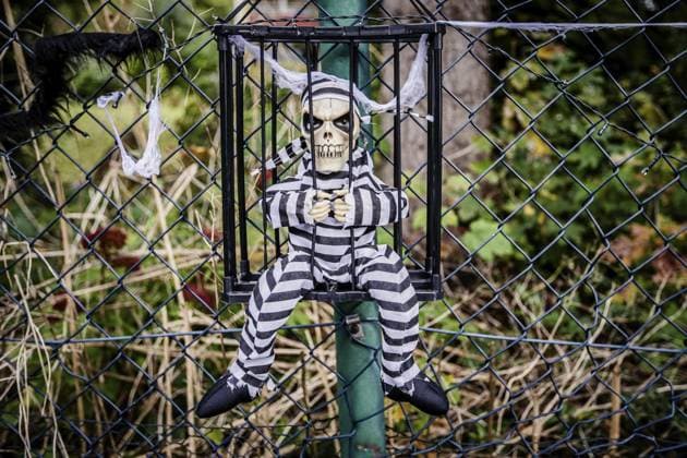Horror-Haus Herne *** NUR FÜR REDAKTIONELLE ZWECKE *** EDITORIAL USE ONLY ***<p>Natalie und Stephan Penning schmücken ihr Haus am Dienstag 31. Oktober 2023 zu Halloween alljährlich zu einem Horror-Haus in Herne um. Auch ihr Sohn hat am Reformationstag Geburtstag. Deutschland Deutschland Herne Copyright: AndrÃ xHirtz *** Horror House Herne FOR EDITORIAL PURPOSES ONLY EDITORIAL USE ONLY p Natalie and Stephan Penning decorate their house on Tuesday 31 October 2023 to Halloween every year to a horror house in Herne Also their son has birthday on Reformation Day Germany Germany Herne Copyright AndrÃ xHirtz Copyright: AndrÃ xHirtz doc7smi2xr3m0115tor23md ,EDITORIAL USE ONLY