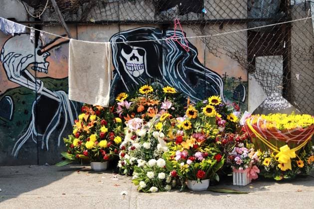 October 31, 2023 in Mexico City, Mexico: Hundreds of devotees of the Santa Muerte also known as White Girl visit the altar located at Morelos colony, to celebrate the 22nd anniversary of its founding, in the brave neighborhood of Tepito. On October 31, 2023. In Mexico City. Mexico City Mexico - ZUMAe321 20231031_zia_e321_002 Copyright: xCarlosxSantiagox