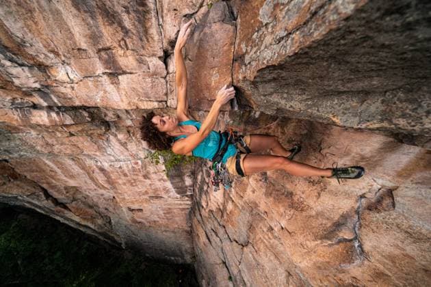 Amanda Milhet - Birdcage - Gunks NY USA Climbing Gardiner, New York, United States CR_YWQE2310305B-1280457-01 ,model released, Symbolfoto