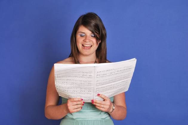 girl singing sheet music, model released, , 2156933.jpg, music, choir, singing, choral, skirt, hymn, soprano, song, sheet, formal, singer, musical, RECORD DATE NOT STATED