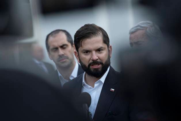 November 2, 2023, Washington, District of Columbia, USA: President Gabriel Boric of Chile speaks to the media after meeting with United States President Joe Biden at the White House in Washington, DC on Thursday, November 2, 2023 Washington USA - ZUMAs152 20231102_faa_s152_057 Copyright: xChrisxKleponisx-xPoolxviaxCNPx
