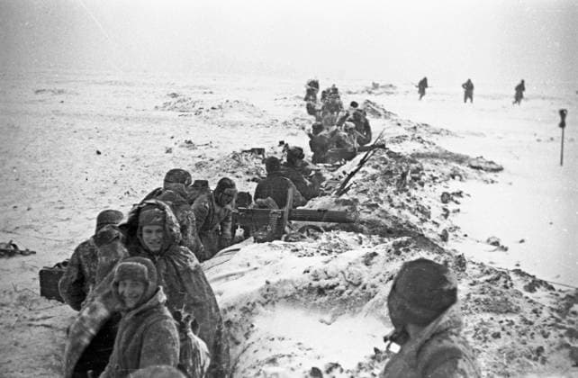 Before the advance in winter 1944-1945 in Poland 611498 12.02.1945 World War II. 4th Ukrainian front. Before the advance in winter 1944-1945 in Poland. A. Petrov Sputnik Strumien Poland  Copyright: xA.xPetrovx