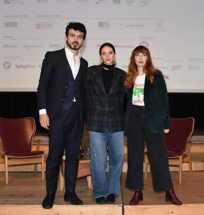 Milan, Italy MILANO MUSIC WEEK 2023 event presentation with Francesca Michielin and Nur Al Habash artistic director of MILANO MUSIC WEEK with institutions and sponsors In the photo: Tommaso Sacchia, Councilor for Culture, Municipality of Milan, Al Habash artistic director of MILANO MUSIC WEEK, Francesca Michielin singer  Copyright: x xipa-agency.netx xNickxZonnax IPA_Agency_IPA41451499