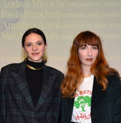 Milan,Italy MILANO MUSIC WEEK 2023 event presentation with Francesca Michielin and Nur Al Habash artistic director of MILANO MUSIC WEEK with institutions and sponsors In the photo:Nur Al Habash artistic director of MILANO MUSIC WEEK, Francesac Michielin  Copyright: x xipa-agency.netx xx IPA_Agency_IPA41454095