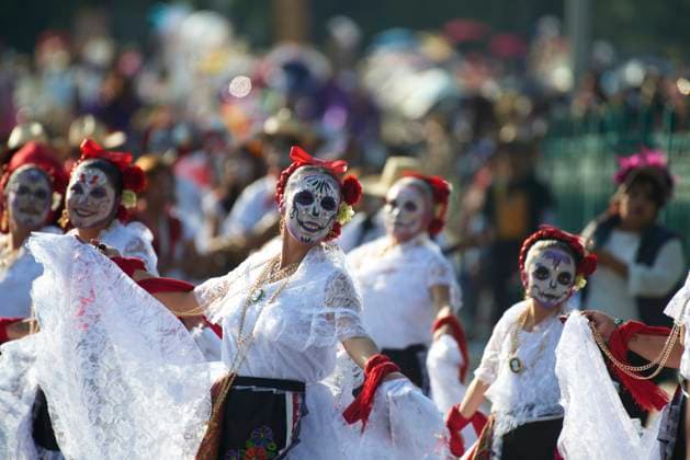 November 4, 2023, Mexico City, Mexico: Participants take part during the Ã¢â‚¬Ëœ 8th Mega Day of the Dead Annual Parade at Reforma Avenue, on the occasion of ending the Day of the Dead celebrations. on November 4, 2023 in Mexico City, Mexico. Mexico City Mexico - ZUMAe321 20231104_zia_e321_118 Copyright: xCarlosxTischlerx