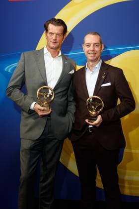 The Golden Steering Wheel 2023 Stefan Floeck, and Franciscus van Meel at the award ceremony of the Golden Steering Wheel 2023 at the Axel Springer Tower on 07 11 2023 in Berlin Copyright: xEventpressxKochanx