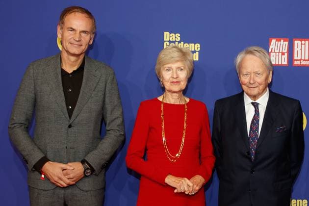 The Golden Steering Wheel 2023 Oliver Blume, Friede Springer and Wolfgang Porsche at the Golden Steering Wheel 2023 award ceremony at the Axel Springer Tower on 07 11 2023 in Berlin Copyright: xEventpressxKochanx