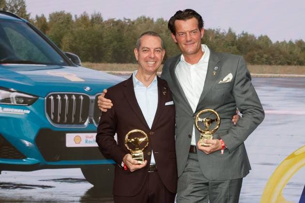 The Golden Steering Wheel 2023 Franciscus van Meel and Stefan Floeck at the Golden Steering Wheel 2023 award ceremony at the Axel Springer Tower on 07 11 2023 in Berlin Copyright: xEventpressxKochanx