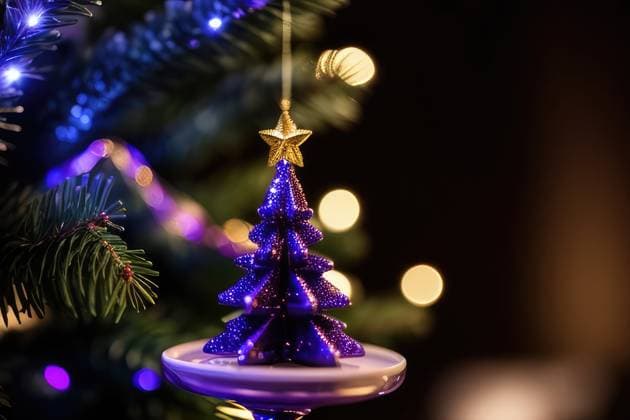 AI Generated Abstract Purple Christmas Tree , beautiful New York, New York, United States R_DKFN231106D-1283585-01