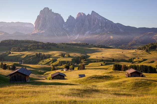 summer sunrise over Alpe di Siusi (Seiser Alm) with Sassolungo and Sassopiatto on background, Dolomites, Italy , 28383624.jpg, alpe di siusi, seiser alm, panoramic view, morning, village, peak, travel, nature, landscape, scenery, alps, dolomites, italy, mountain, sunrise, alpine, background, beautiful, meadow, valley, view, outdoor, natural, house, summer, scenic, europe, hill, sky, country, dolomiti, holiday, spectacular, stunning, vacation, wonderful, sassolungo, tourism, sassopiatto, bolzano, amazing, sun, sunlight, colorful, landmark, mount, south tyrol, shadows, panorama, sud tirol, RECORD DATE NOT STATED