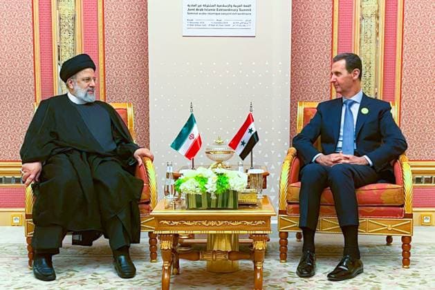 News Themen der Woche KW45 News Bilder des Tages Riad, Ebrahim Raisi trifft Baschar al-Assad November 11, 2023, Riyadh, Saudi Arabia: Iranian President EBRAHIM RAISI (L) and Syrian President BASHAR AL-ASSAD (R) during a bilateral meeting. Amid the Israel-Hamas conflict, the Organization of Islamic Cooperation (OIC) is holding, at the invitation of the Kingdom of Saudi Arabia, an extraordinary Islamic summit on the Palestinian people. Raisi and Al-Assad are in Saudi Arabia to attend the OIC summit. Riyadh Saudi Arabia - ZUMAi98_ 20231111_zih_i98_010 Copyright: xIranianxPresidencyx