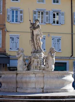 Neptune Fountain in Gorizia, Italy , 3666093.jpg, Fountain of Neptune, Fountain, Neptune, art, sculpture, monument, Gorizia, Italy, statue, art, tourism, Italian, Europe, mythology, marble, RECORD DATE NOT STATED