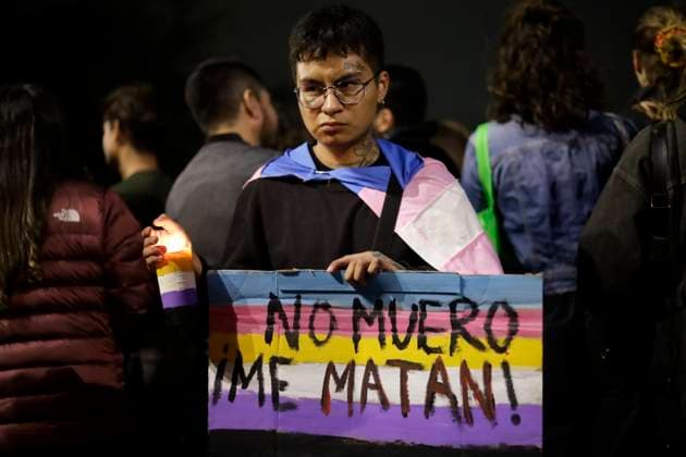 LGBTTTIQ+ community condemns the death of Magistrate Jesus Osiel Baena Saucedo in Mexico November 13, 2023, Mexico City, Mexico: The LGBTTTI + community protests to demand clarification of the death of magistrate Jesus Ociel Baena Saucedo and his partner Dorian Daniel Nieves Herrera in his house in the state of Aguascalientes during the demonstration in Mexico City. on November 13, 2023 in Mexico City, Mexico (Photo by Luis Barron Eyepix Group). Copyright: xLuisxBarronx xEyepixxGroupx LB_20231113_MAGISTRADE24
