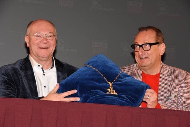 Karl Valentin Order of the Prize Winner 2024 Martin Rassau Cabaret Artist Volker Heissmann Cabaret Artist Munich 14 11 2023 German Theater Narrhalla Karl Valentin Order of the Prize Winner 2024 Performance Munich