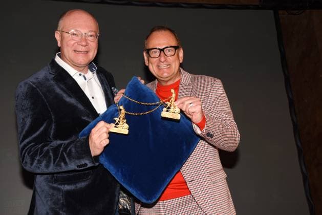 Karl Valentin Order of the Prize Winner 2024 Martin Rassau Cabaret Artist Volker Heissmann Cabaret Artist Munich 14 11 2023 German Theater Narrhalla Karl Valentin Order of the Prize Winner 2024 Performance Munich