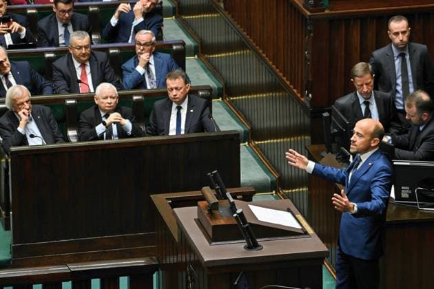 RECORD DATE NOT STATED 14.11.2023 WARSZAWA PARLIAMENT IN THE PICTURE: JAROSLAW KACZYNSKI MARIUSZ BLASZCZAK BORYS BUDKA FOT DAMIAN BURZYKOWSKI NEWSPIX.PL --- Newspix.pl  DB141123_059