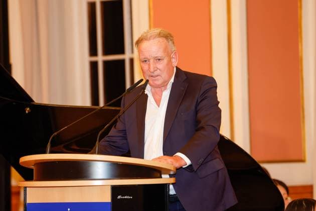 Andreas Brehme at the Golden Pea 2023 award ceremony in Berlins Rotes Rathaus