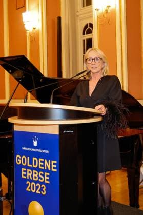 Heidrun Beckenbauer at the Golden Pea 2023 award ceremony in Berlins Rotes Rathaus