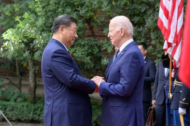 Bilder des Jahres 2023, News 11 November News Themen der Woche KW46 News Bilder des Tages United States President Joe Biden meets with President Xi Jinping of the People s Republic of China on Wednesday, November 15, 2023, in Woodside, California. President Xi is in the United States to attend the APEC Summit in San Francisco. Photo via MFA China  WAX2023111550 MFAxCHINA