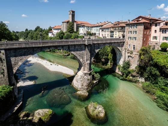 Devil s Bridge over the Natisone River, Cividale del Friuli, Udine, Friuli Venezia Giulia, Italy, Europe Copyright: JeanxBrooks 667-2811