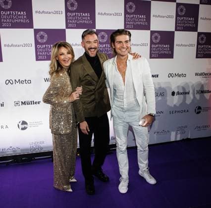 16 11 2023 Düsseldorf Duftstars German Perfume Award 2023 Here Frauke Ludowig, Jochen Schropp and Jeremy Fragrance Düsseldorf Rheinterassen North Rhine-Westphalia Germany