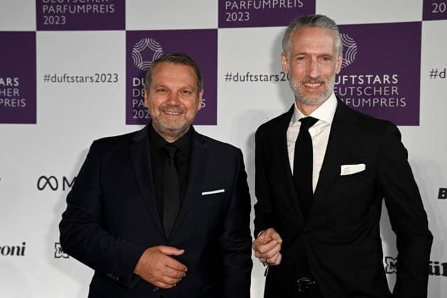 German Perfume Award Duftstars on 16 11 2023 at the Rheinterrasse in Düsseldorf The award ceremony for the 31 German Perfume Award Duftstars will take place on 16 11 2023 at the Rheinterrasse in Düsseldorf Udo Heuser, left and Andreas Fuhlisch, right xJFx