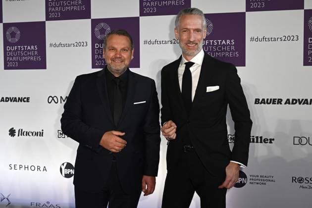 German Perfume Award Duftstars on 16 11 2023 at the Rheinterrasse in Düsseldorf The award ceremony for the 31 German Perfume Award Duftstars will take place on 16 11 2023 at the Rheinterrasse in Düsseldorf Udo Heuser, left and Andreas Fuhlisch, right xJFx