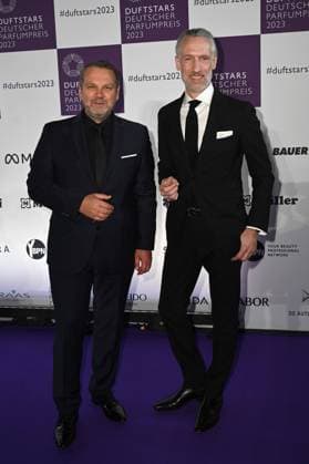 German Perfume Award Duftstars on 16 11 2023 at the Rheinterrasse in Düsseldorf The award ceremony for the 31 German Perfume Award Duftstars will take place on 16 11 2023 at the Rheinterrasse in Düsseldorf Udo Heuser, left and Andreas Fuhlisch, right xJFx