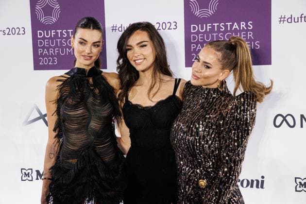 16 11 2023 Düsseldorf Duftstars German Perfume Award 2023 Here Celine Bethmann, Lili Paul Roncalli and Jessica Haller Düsseldorf Rheinterassen North Rhine-Westphalia Germany