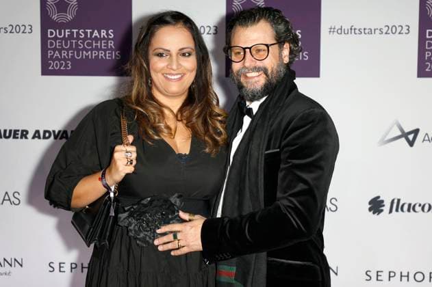 Manuel Cortez with girlfriend Saina Bayatpour at the presentation of the German Perfume Award Duftstars 2023 at the Rheinterrasse Düsseldorf Düsseldorf, 16 11 2023 Foto:xT.xSchröerx xFuturexImagex duftstars_3188